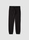 Black joggers in 100% organic cotton with drawstring for boys_0