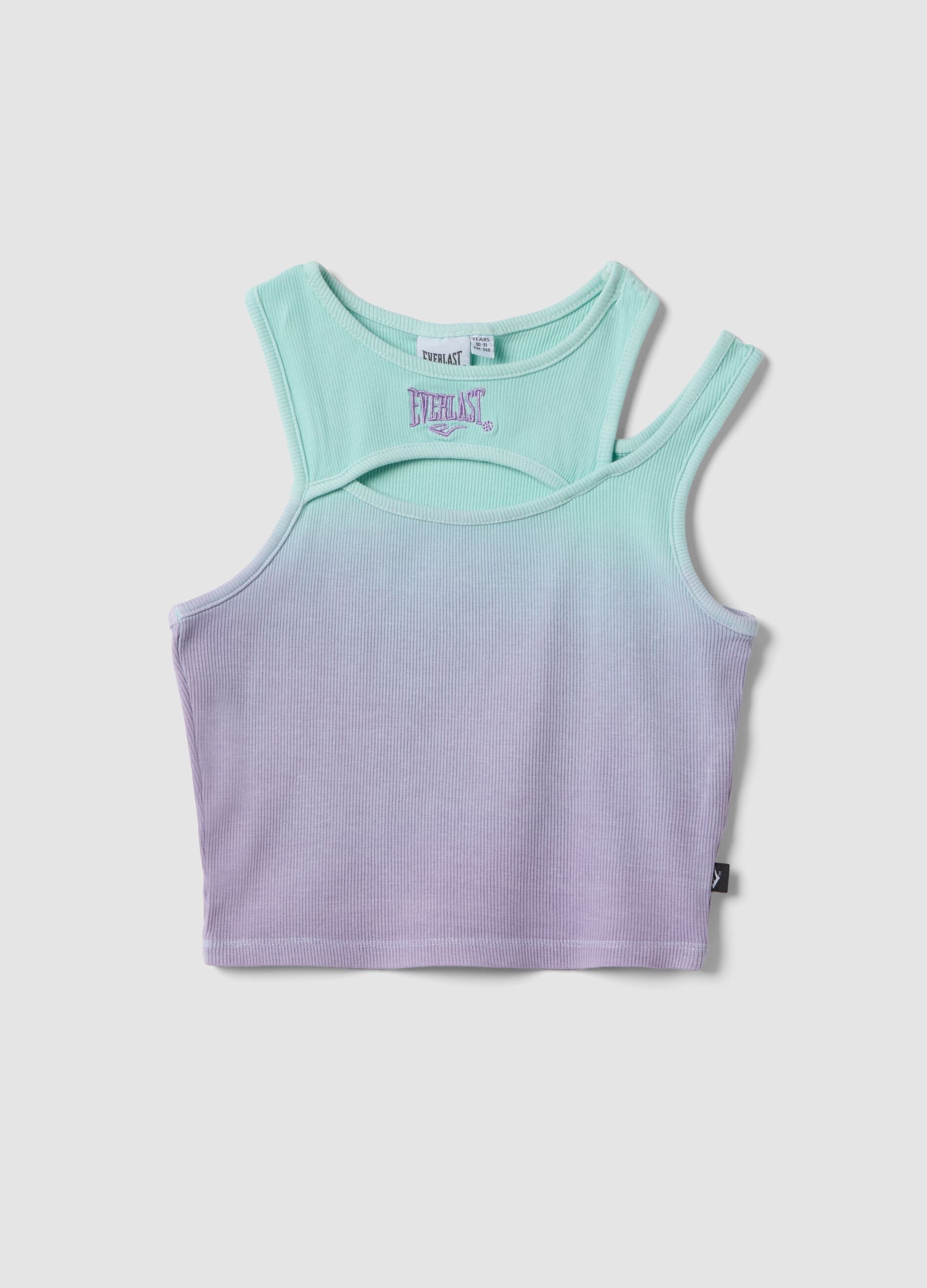 Purple ombr&eacute; stretch cotton fitted girls&rsquo; tank top