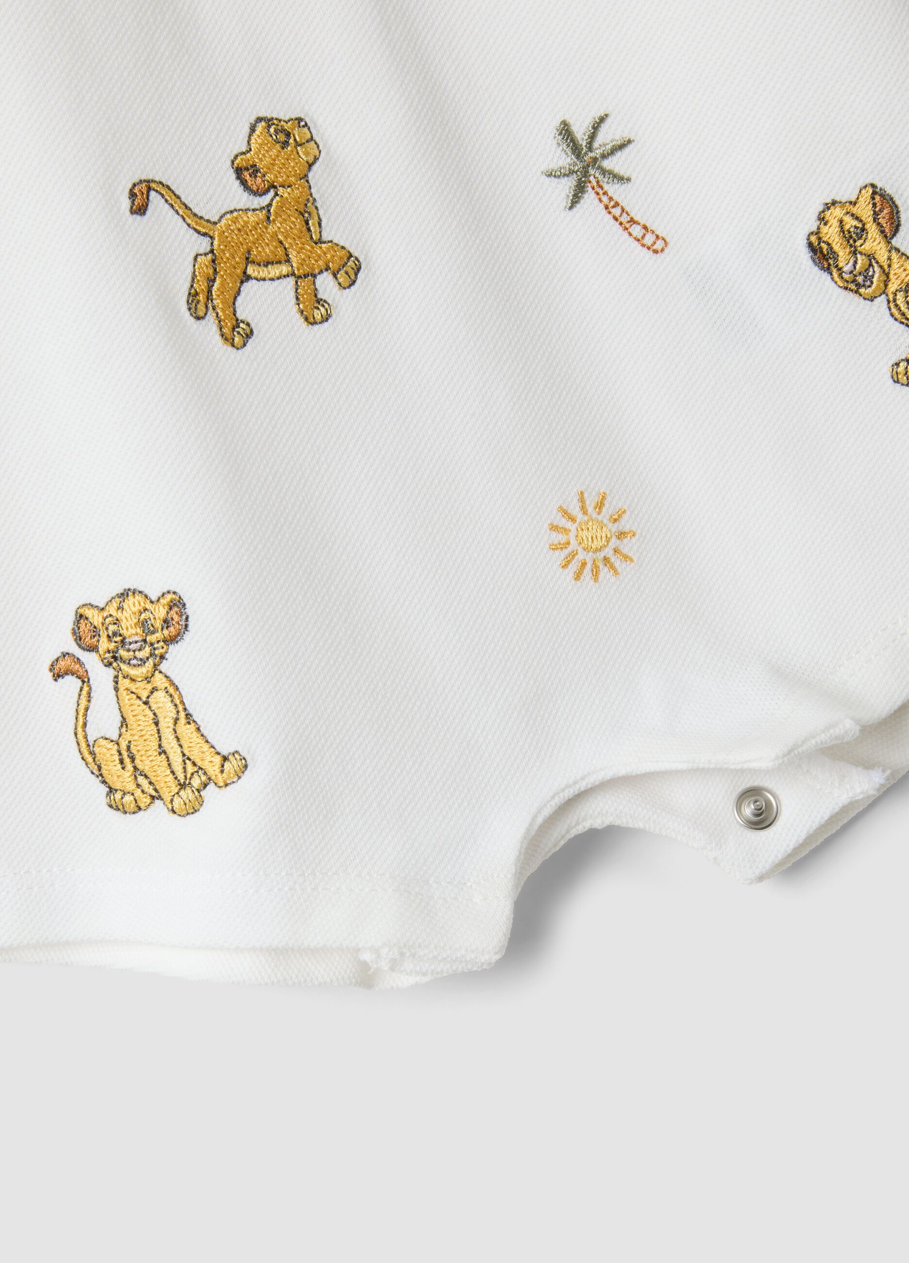 White pure organic cotton romper with collar for babies