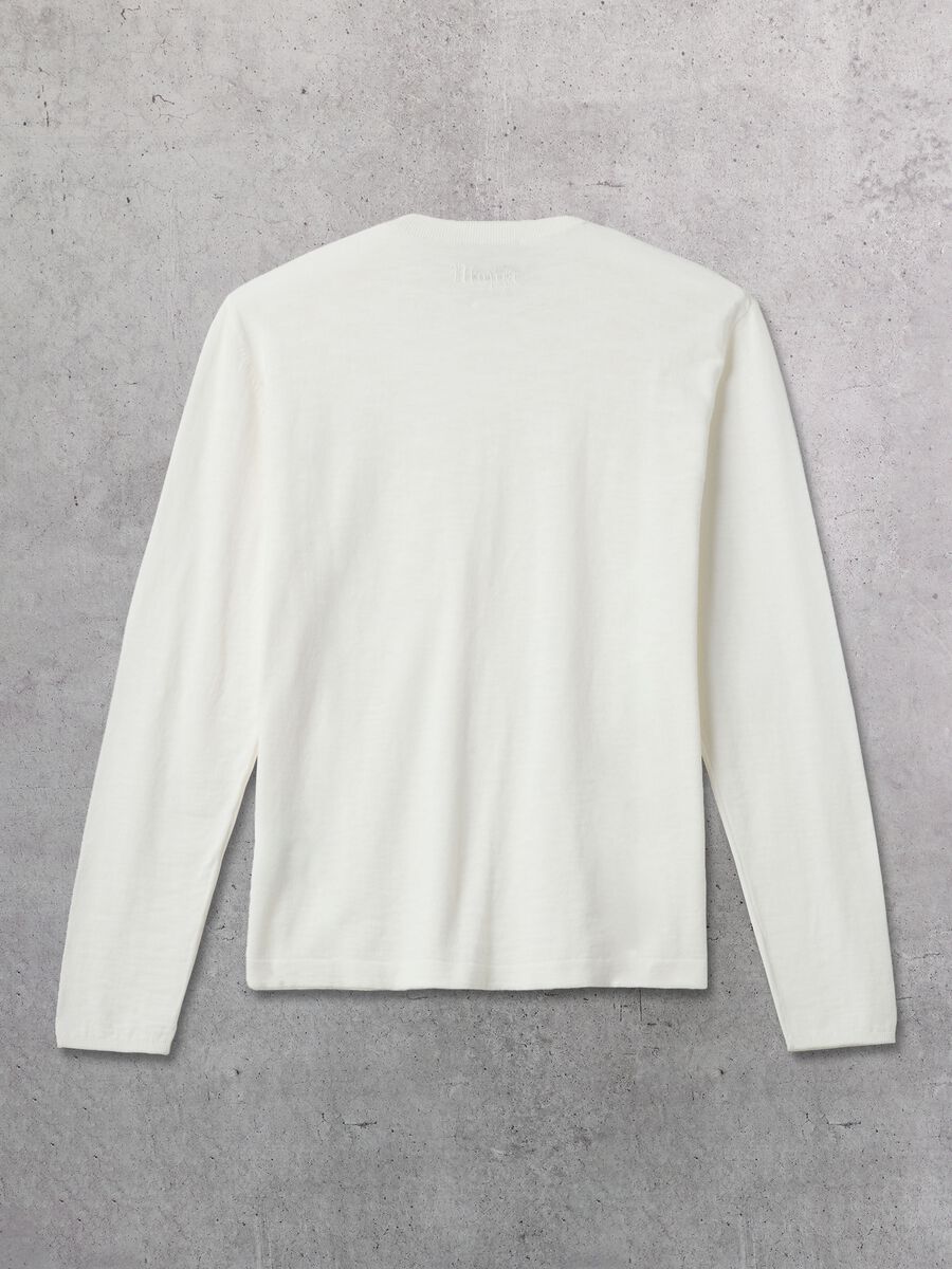 White Knit Long-Sleeve T-Shirt_5