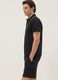 Blue stretch cotton polo with contrast piping_0