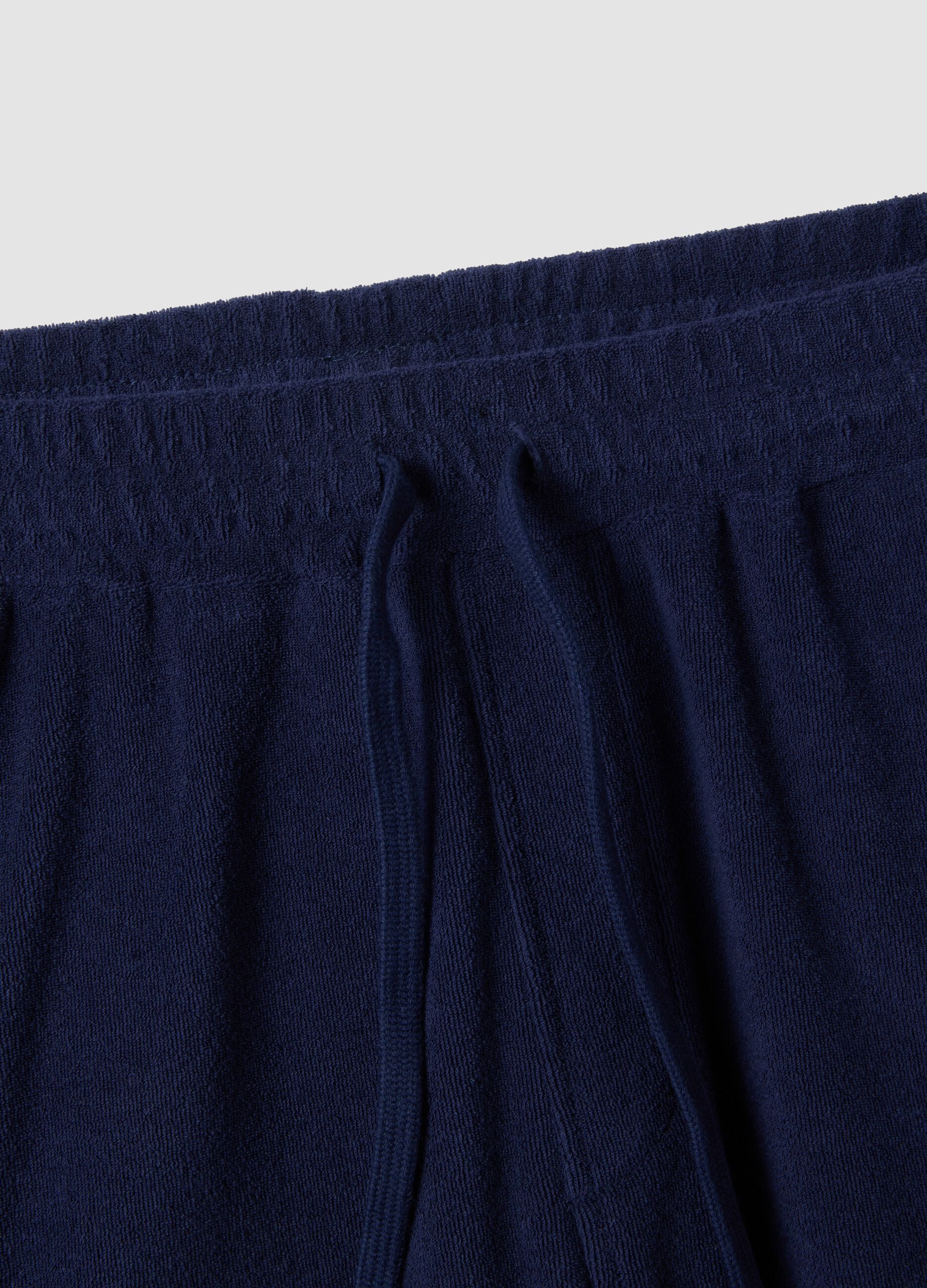 Blue cotton-blend Bermuda shorts