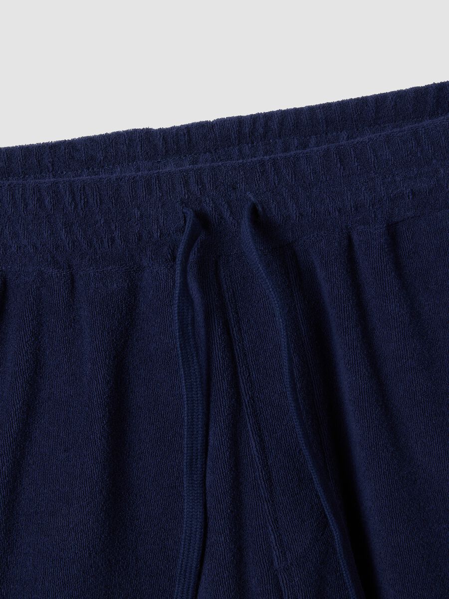 Blue cotton-blend Bermuda shorts_5