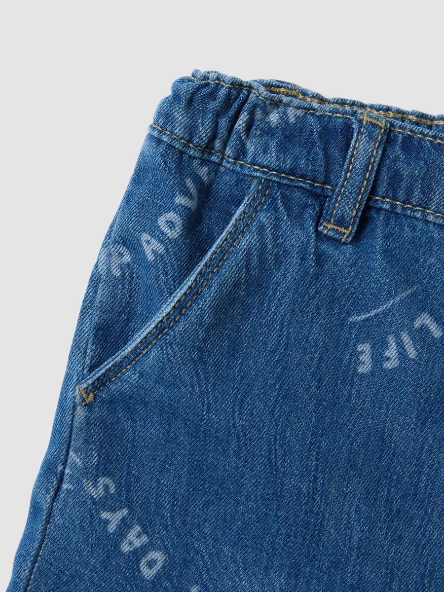 Shorts per bimbo in puro cotone con stampe regular fit_3