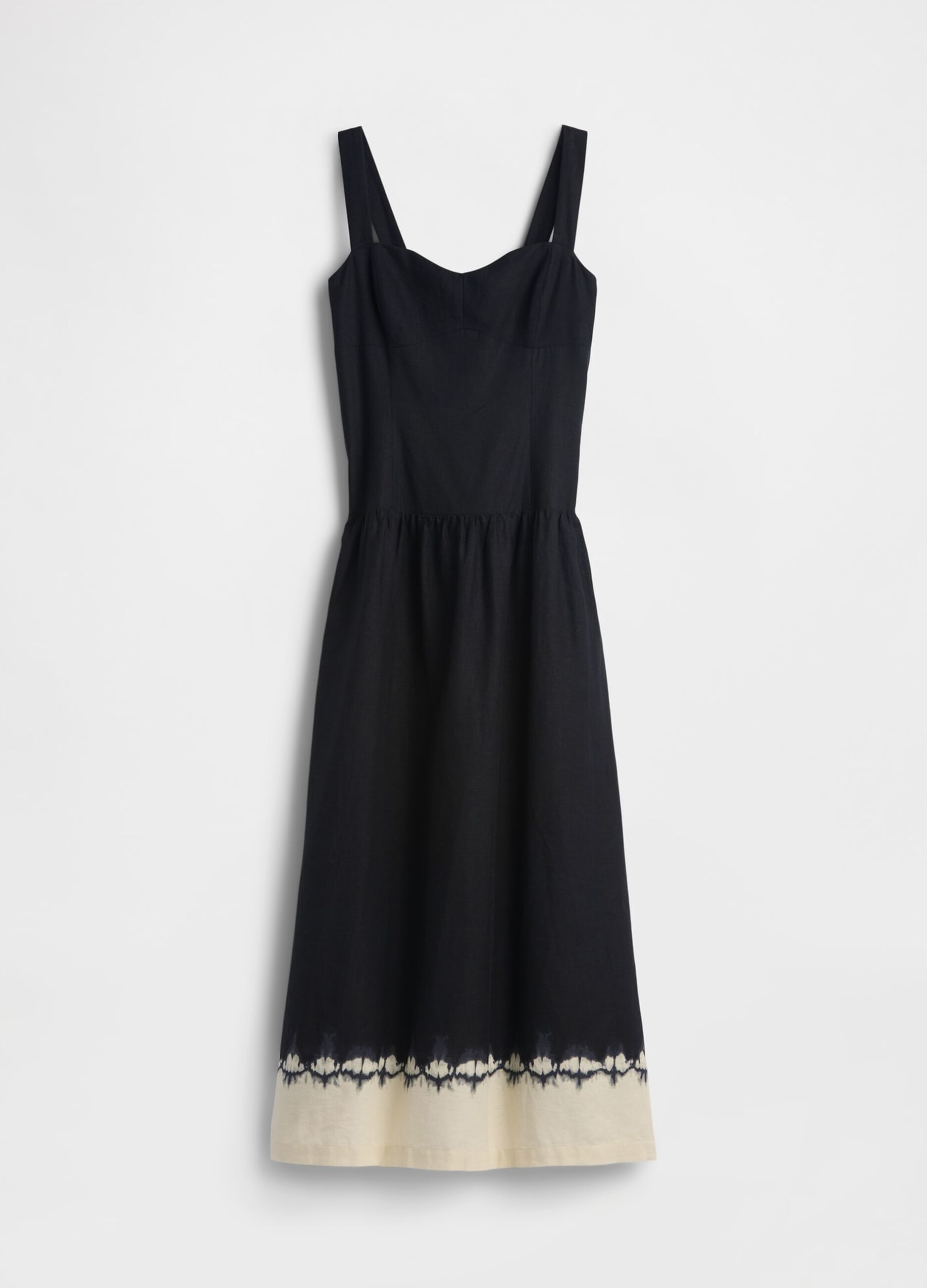 Linen-blend midi dress