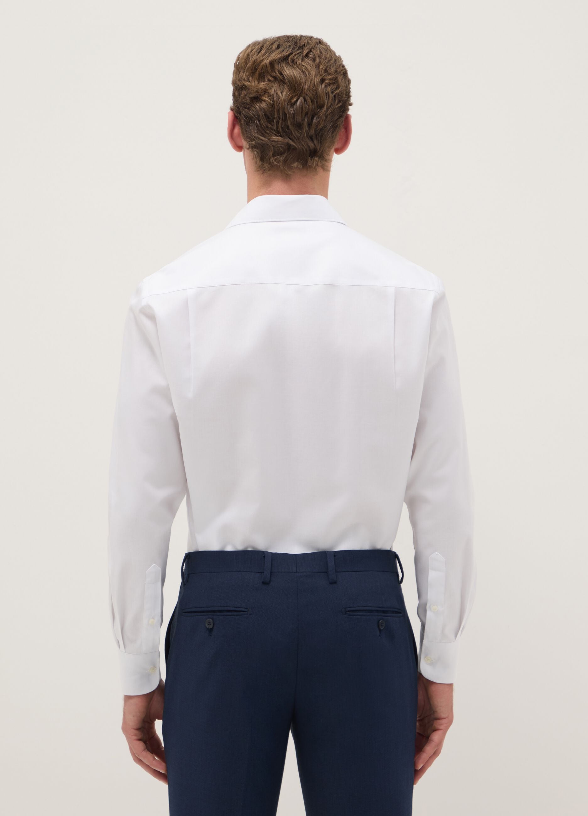 White long sleeve shirt in pure cotton, regular fit
