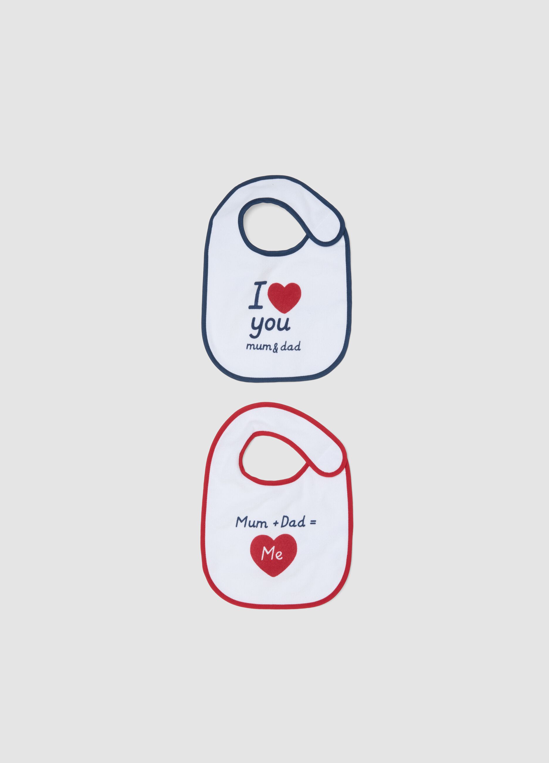 Unisex multicolour pure cotton bibs &ndash; 2-pack