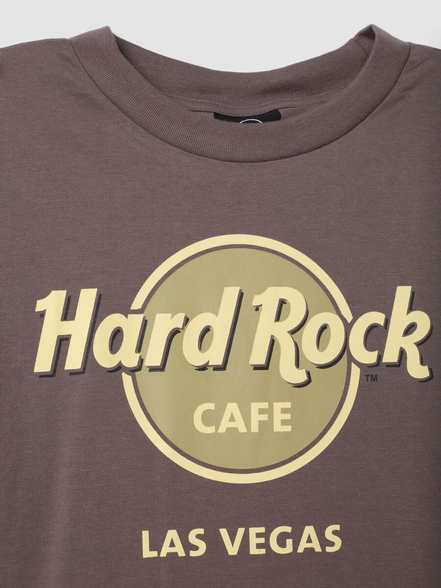 Brown pure cotton T-shirt with Hard Rock Cafe logo print_1