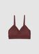 Brown stretch microfibre bralette bra with removable padding_4