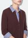 Brown crew-neck cardigan in lyocell and wool blend, oversized fit_2