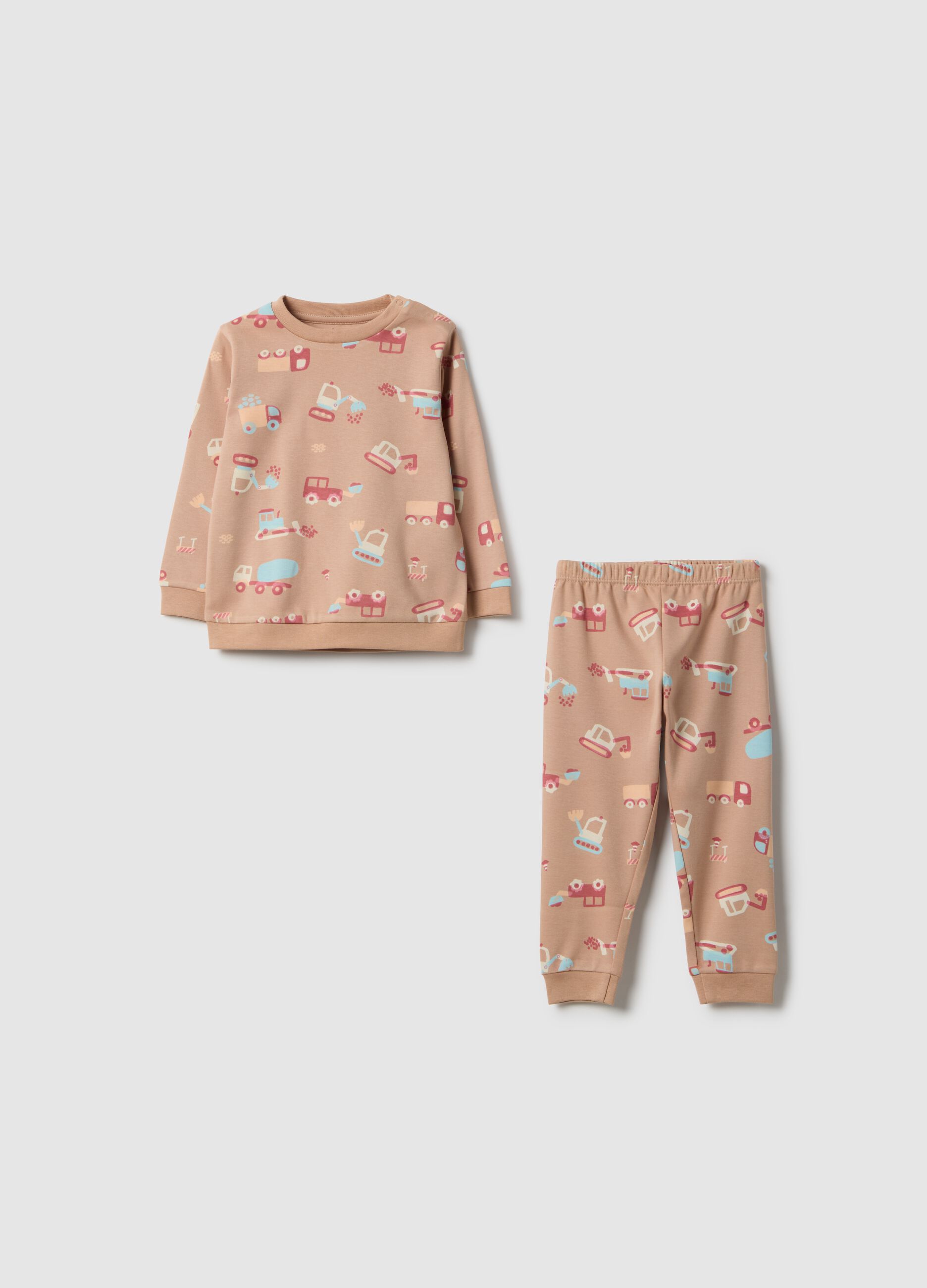 Multicolour baby pyjamas in pure cotton regular fit with prints
