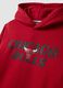 Red cotton-blend hoodie with Chicago Bulls print_1