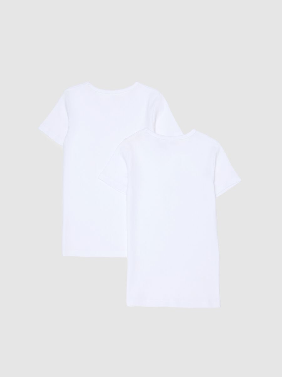 Pack of two white girls' t-shirts in pure cotton regular fit_1