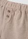 Beige organic cotton baby trousers with elasticated waist_2