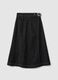 Black stretch cotton skirt regular fit with belt_4