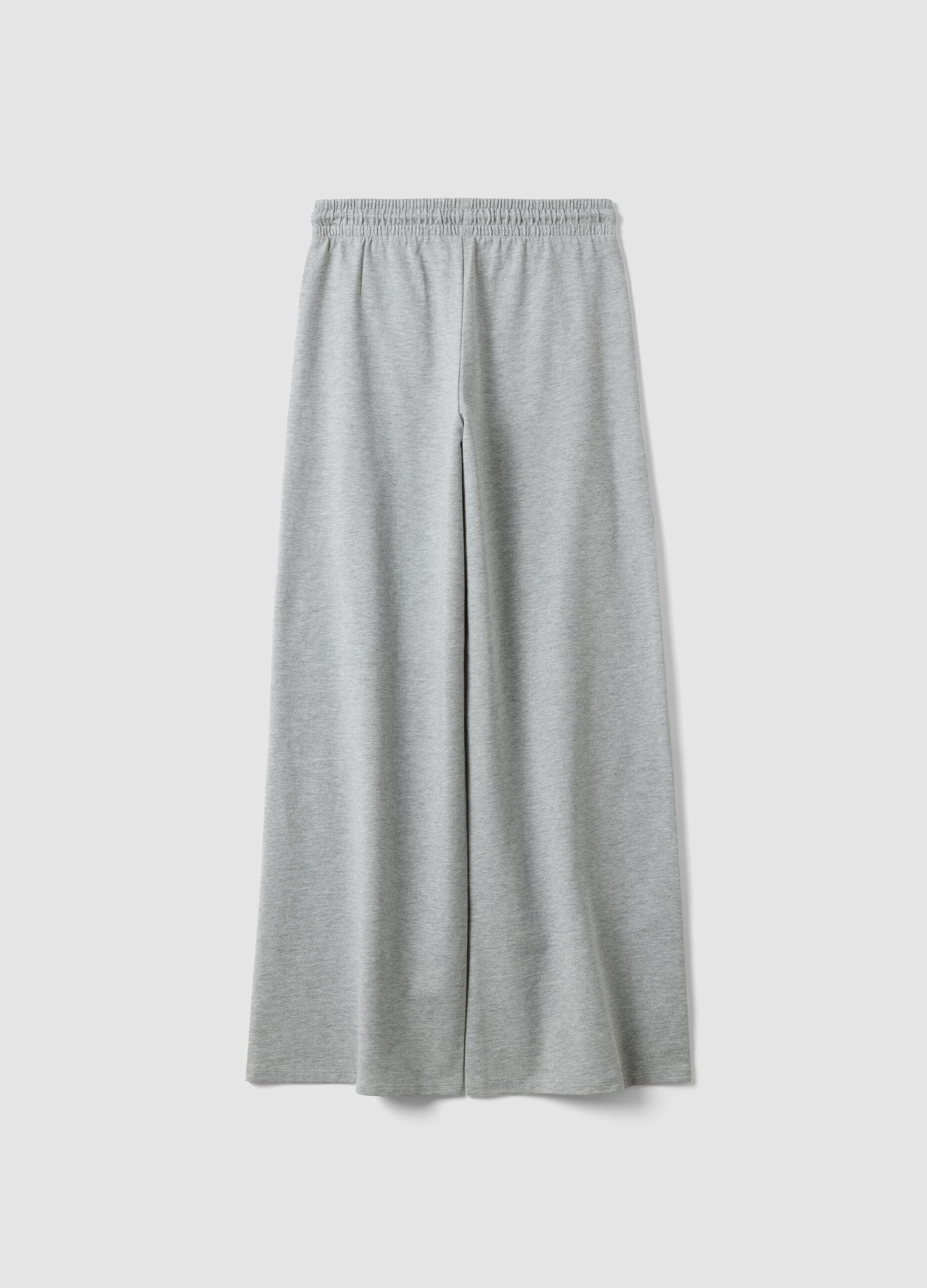 Grey baggy-fit jogger trousers in pure cotton