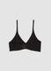 Black organic stretch cotton triangle bra_6