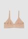 Beige organic cotton and stretch viscose triangle bra_2