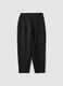 Black Milano-knit jogger trousers in stretch viscose, barrel fit_6