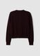 Purple pure wool crew-neck cardigan with buttons, regular fit_6