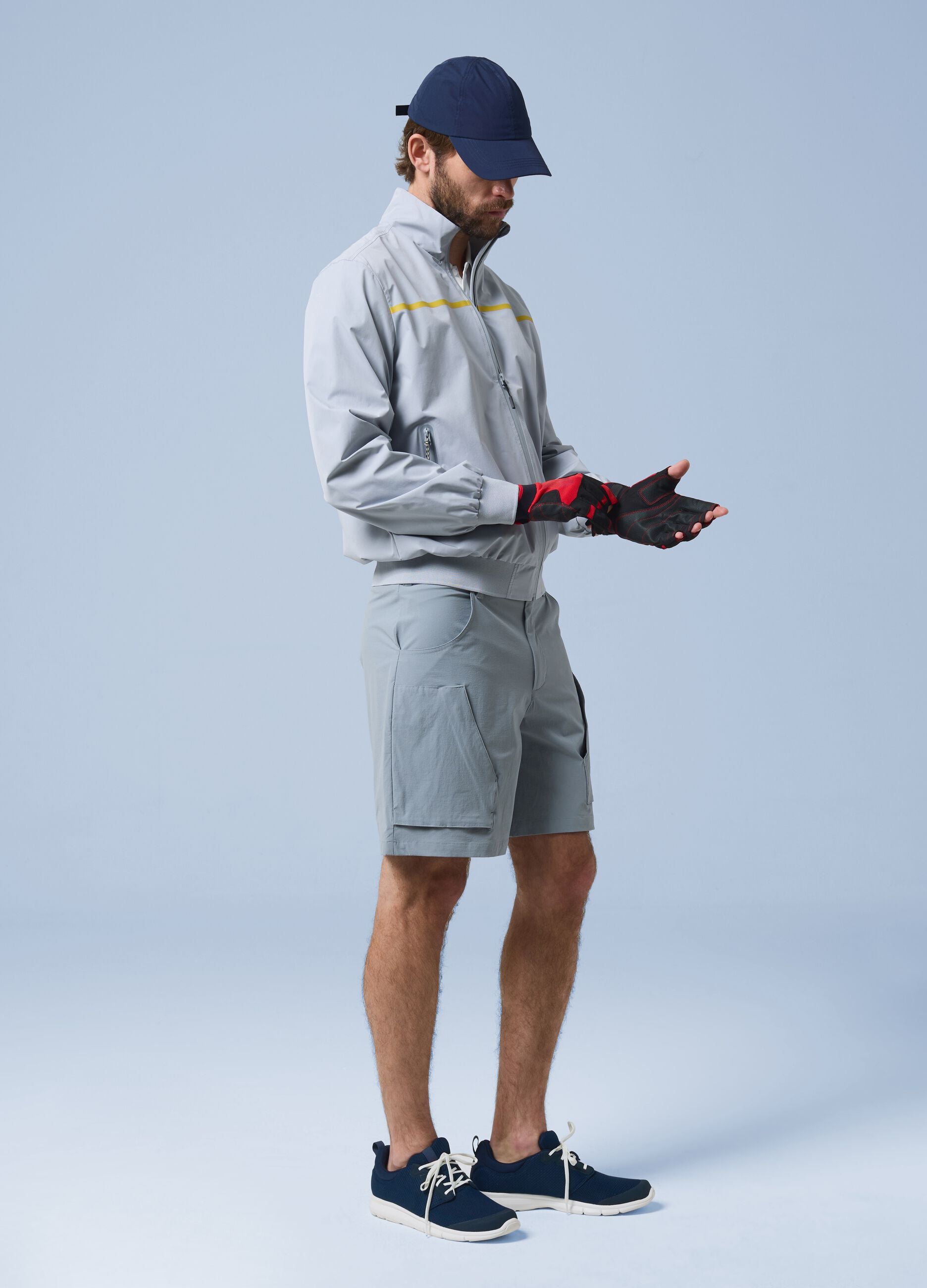 ALTAVIA SAILING grey cargo shorts in stretch fabric