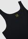 Black pure cotton tank top, regular fit_5