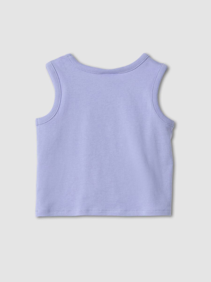 Canotta viola in puro cotone con nodo regular fit_1