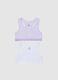 Girls' multicolour stretch cotton sports bras twin pack_0