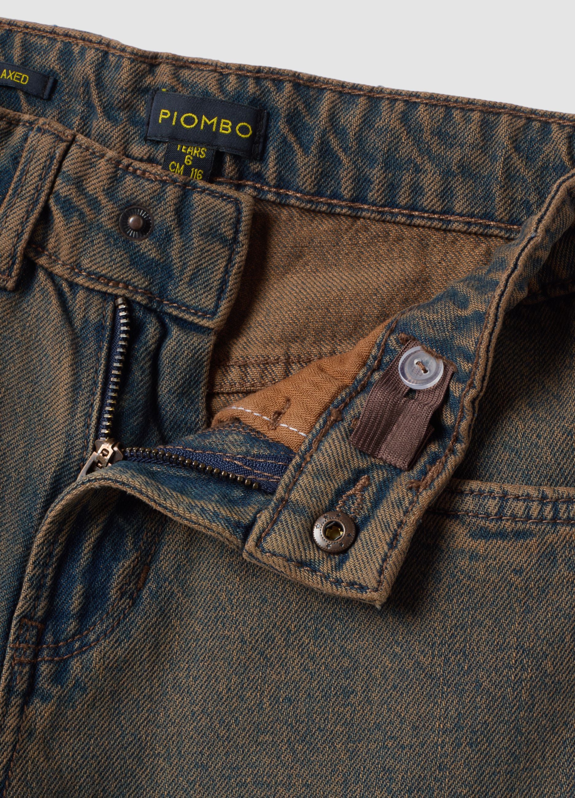 Grey pure cotton regular-fit jeans