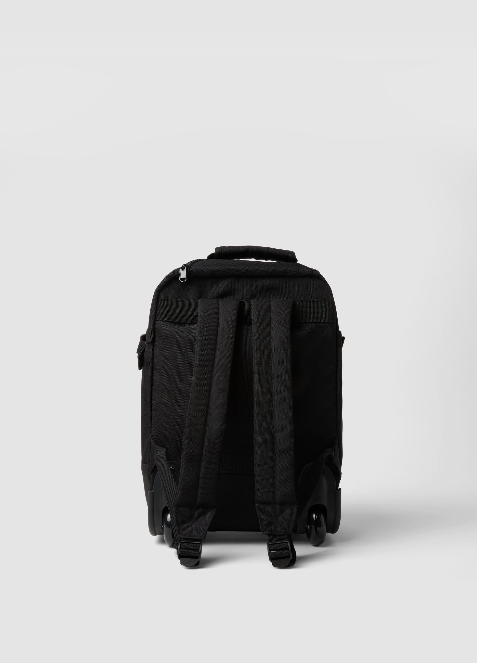 Black trolley bag with shoulder straps and telescopic handle