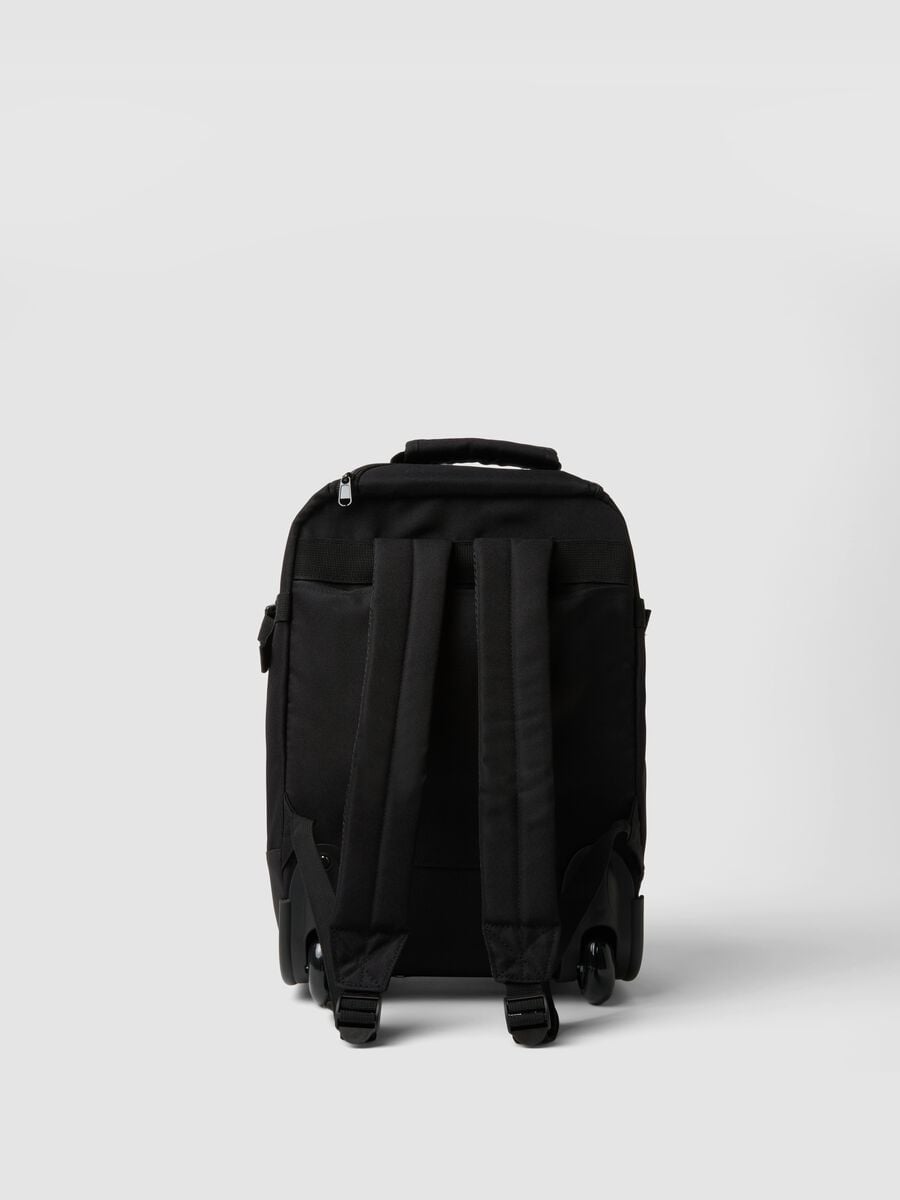 Black trolley bag with shoulder straps and telescopic handle_1