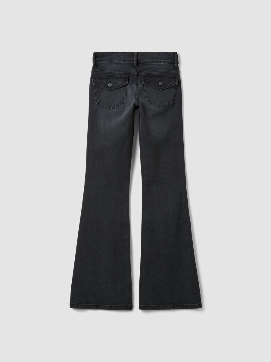 Black stretch-cotton flare jeans_2