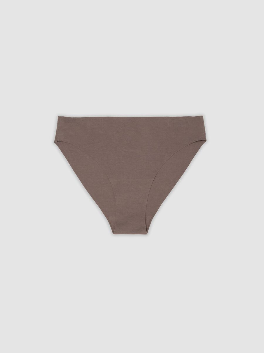 Brown stretch organic cotton briefs_0
