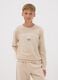 Beige pure organic cotton crew-neck sweatshirt with print for boys_1