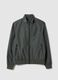Regular fit green bomber jacket with zip_4