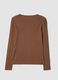 Brown crew-neck pure cotton jersey T-shirt_6