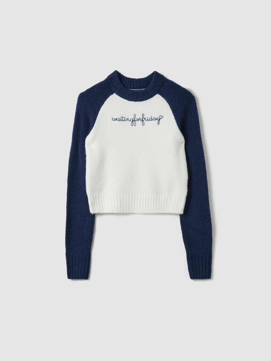 Blue stretch crew-neck top_3