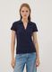 Blue stretch cotton polo shirt with open V-neck, regular fit_2