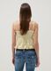 Yellow pure cotton cropped top with thin straps_3