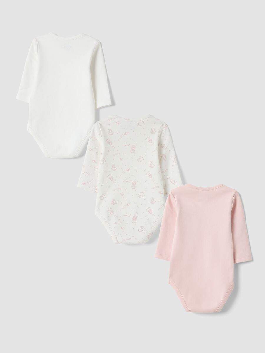 3-pack of pink and white organic cotton crew-neck bodysuits_1