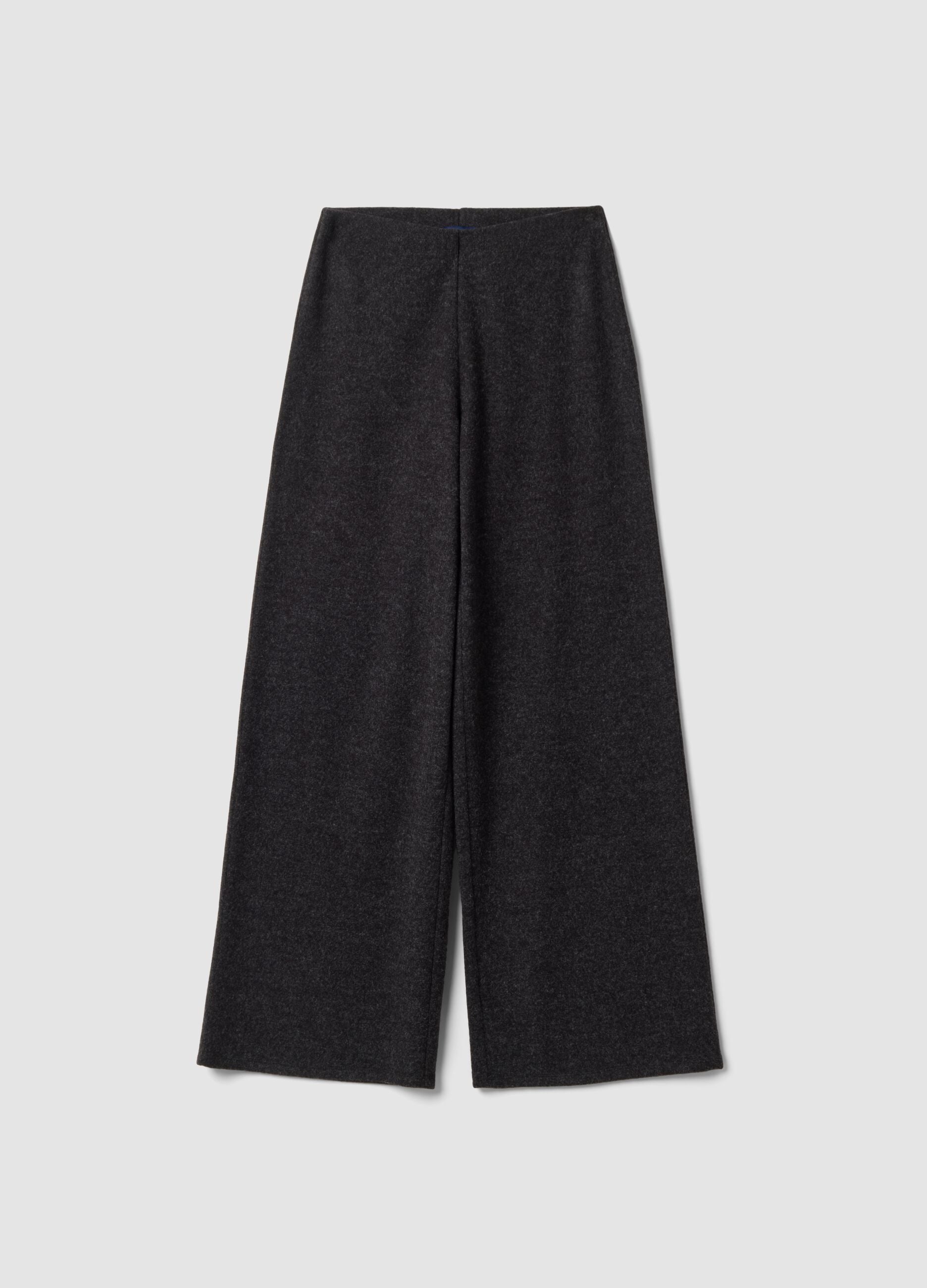 Grey viscose-blend relaxed-fit trousers