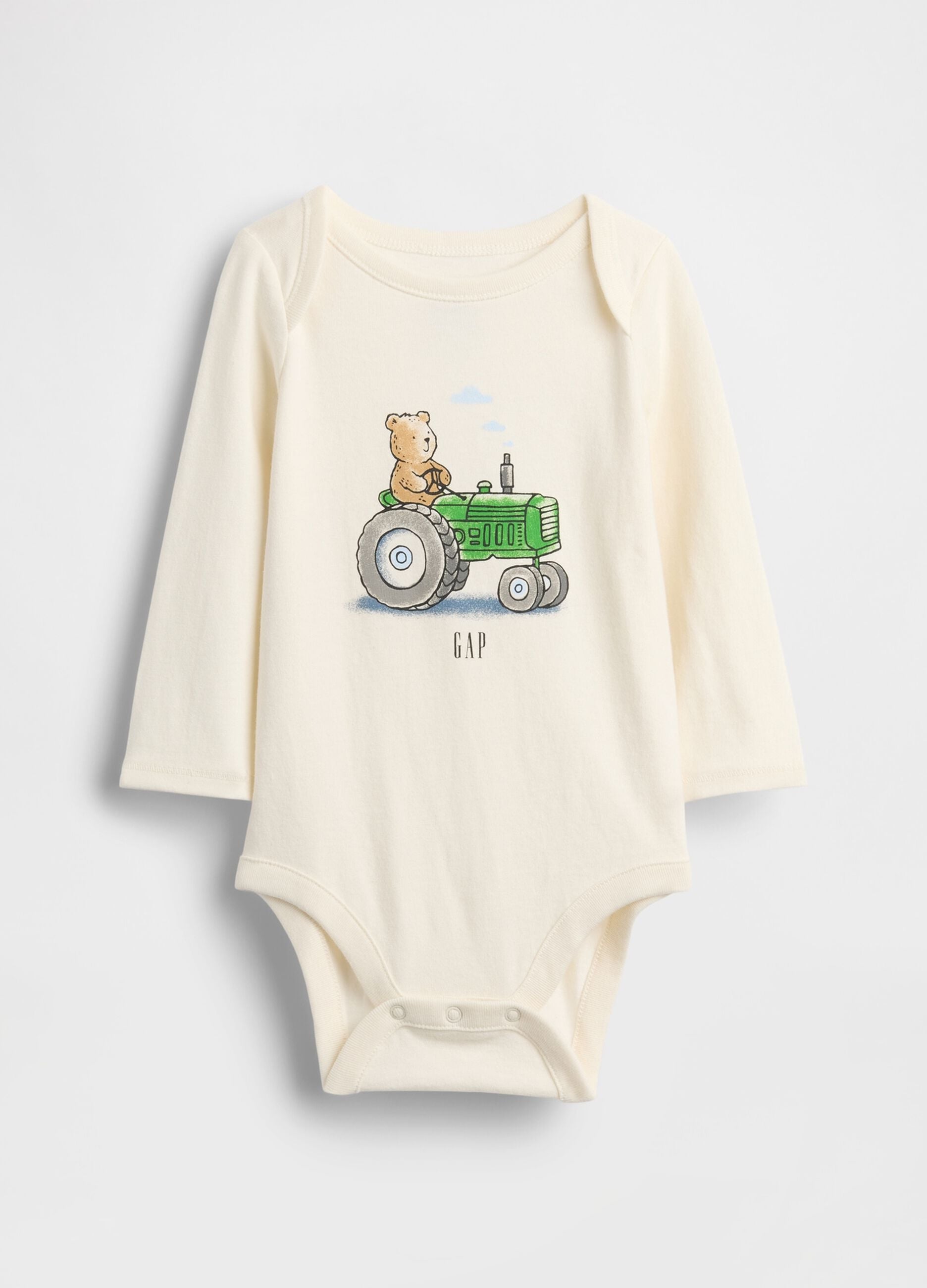 Long sleeve white cotton bodysuit