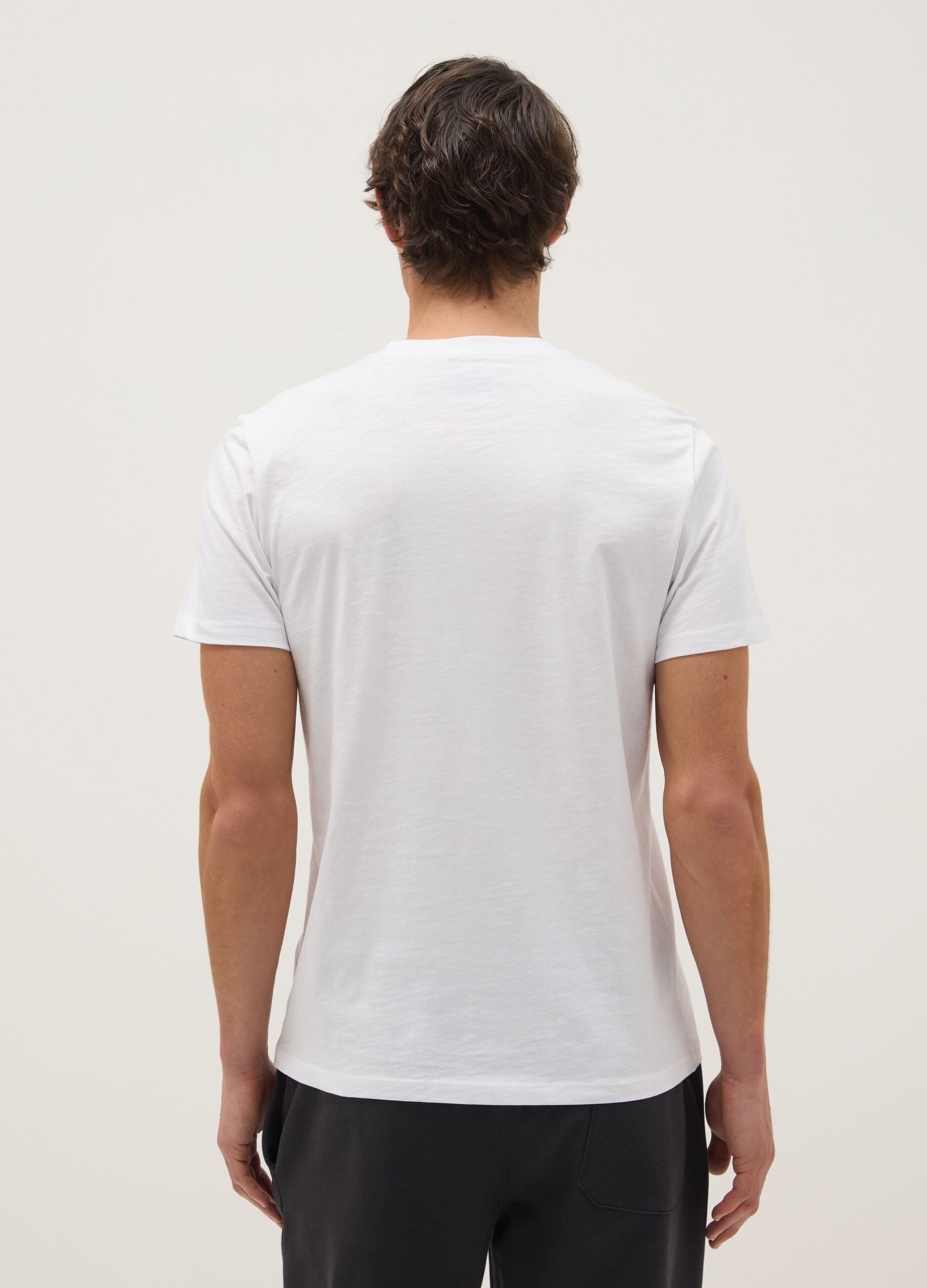 White regular fit pure cotton T-shirt