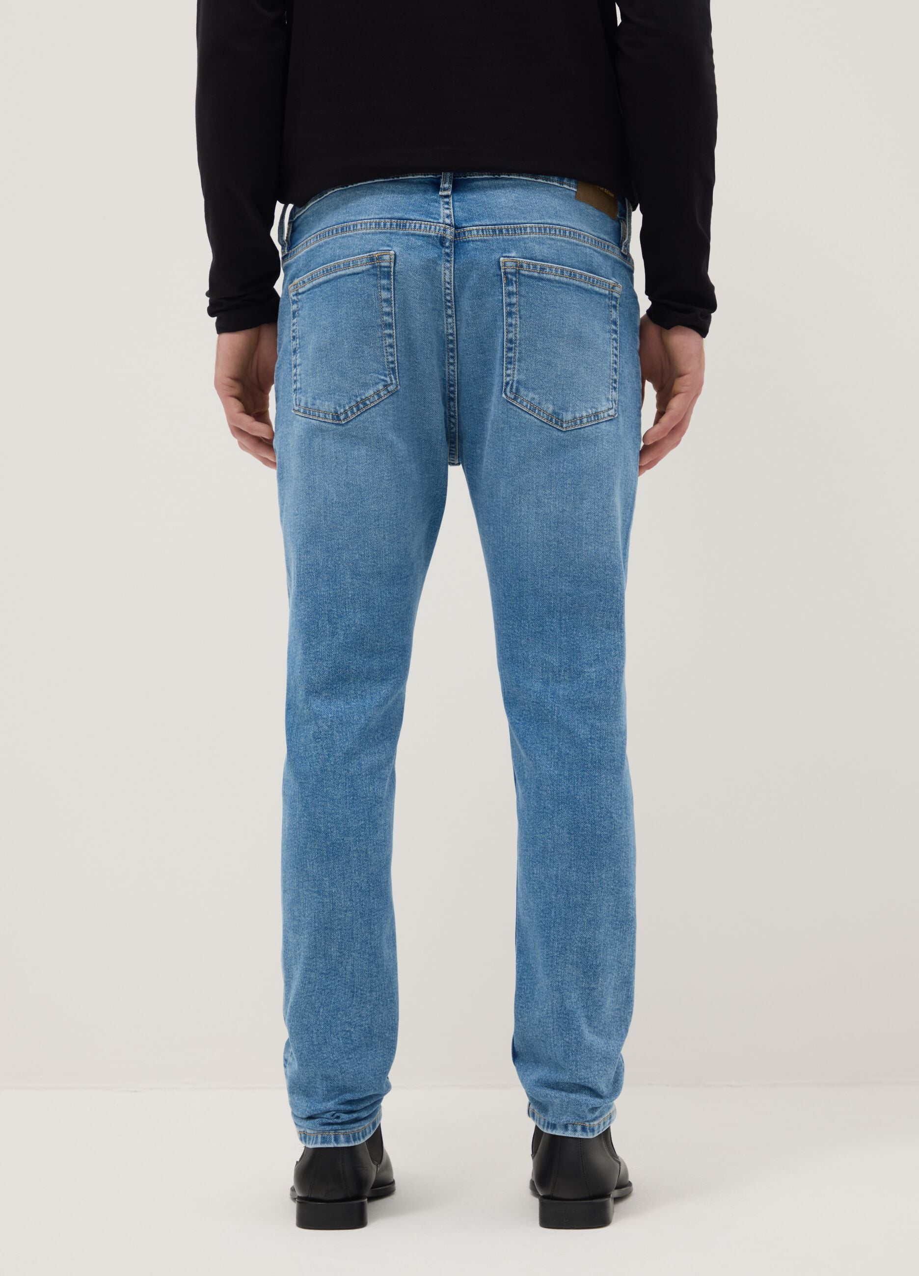 Super skinny fit blue denim cotton jeans
