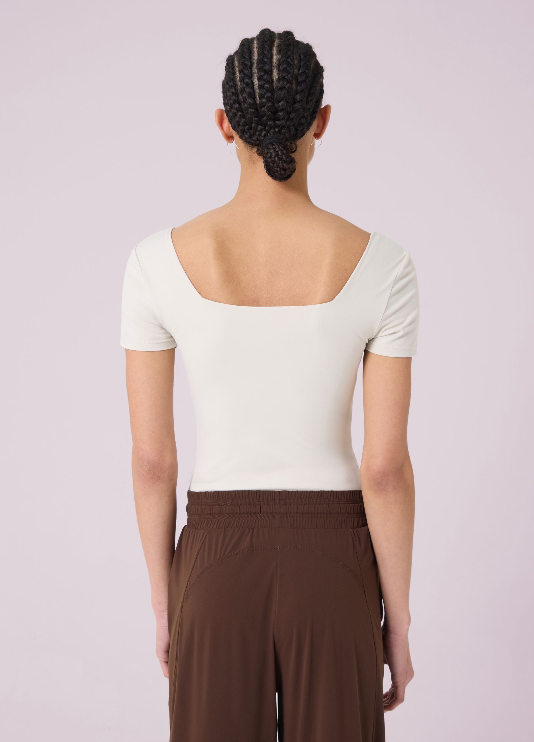 Short Sleeve Bodysuit with Square Neckline ALTAVIA STUDIO