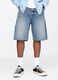 Denim Bermuda Shorts with Washed Effect_1