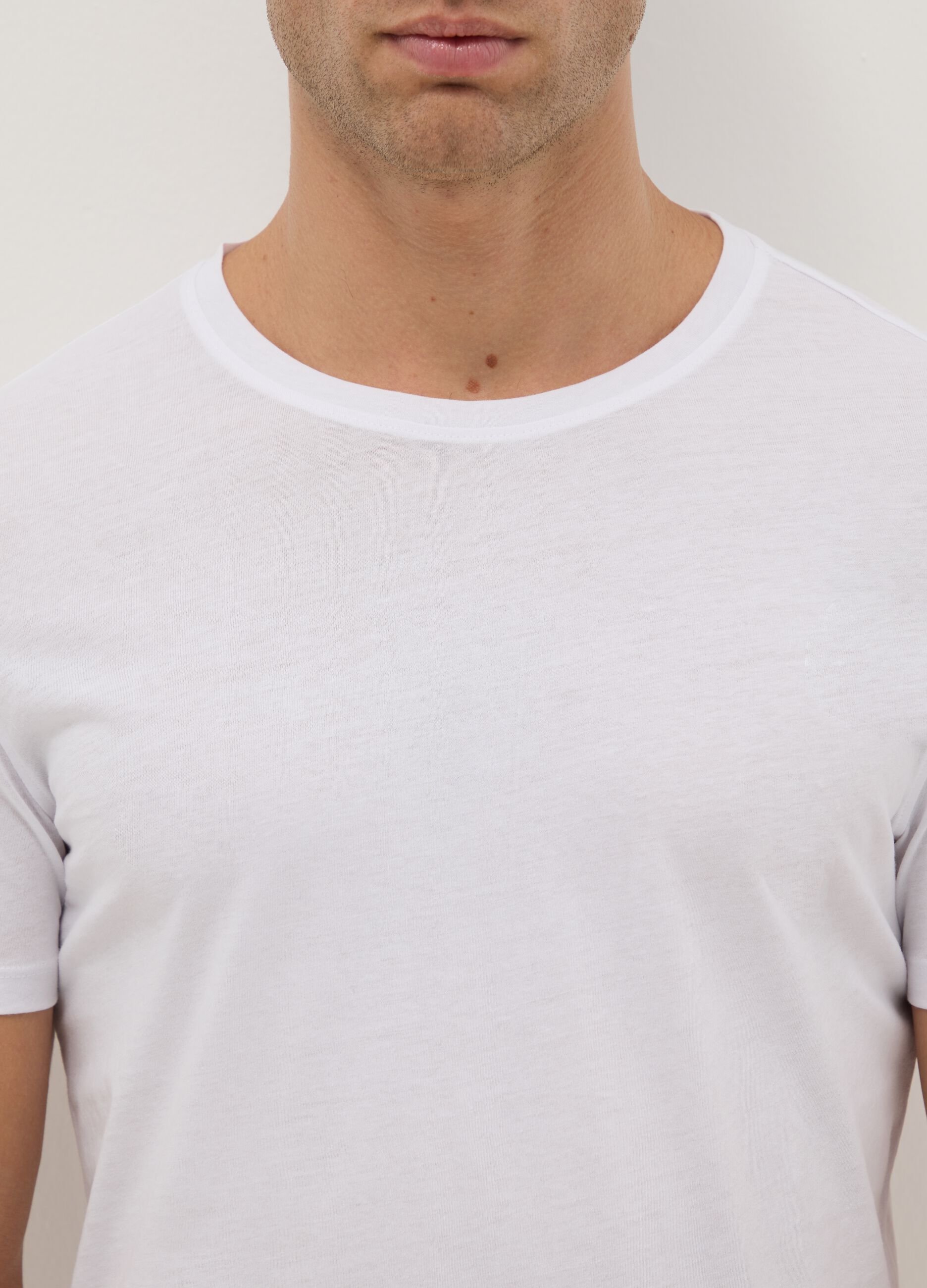 White crew neck t-shirt twin pack in pure cotton regular fit