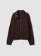 Brown stretch-viscose sweatshirt with regular-fit turtleneck_0