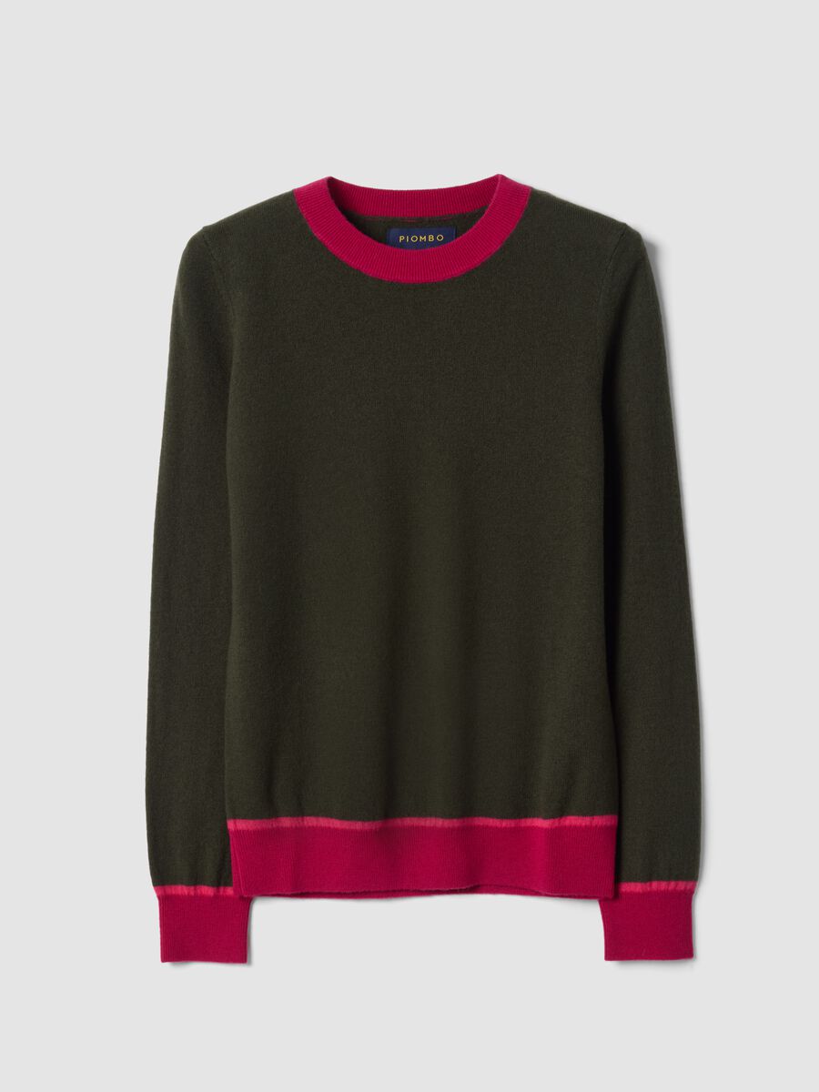 Green pure wool crew-neck jumper_0