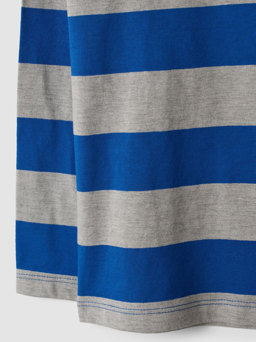 Multicoloured striped pure cotton crew-neck T-shirt for boys_3
